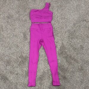 Year of Ours Pink Leggings & sports bra set